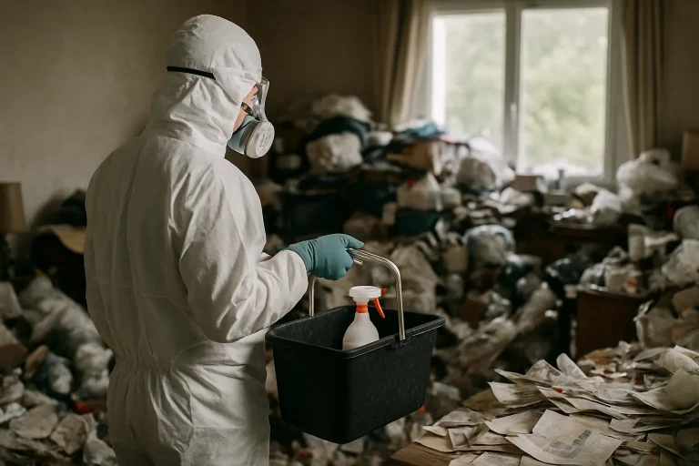 Intérieur d'un appartement à Malesherbes, en désordre, illustrant le besoin d'un nettoyage après syndrome de Diogène.