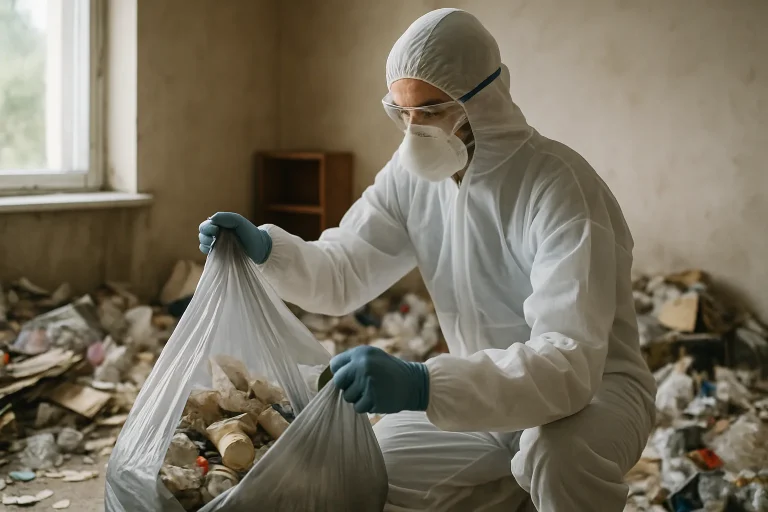 Intérieur d'un appartement à Reyrieux avec un désordre visible, illustrant le besoin d'un nettoyage après diogène.
