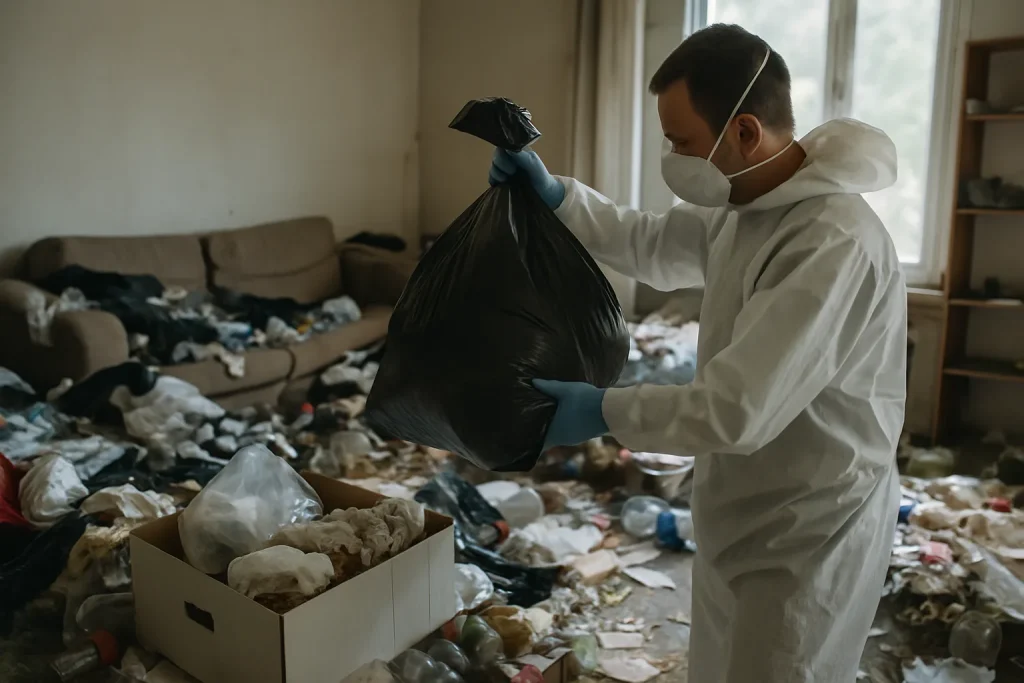 Comparaison d'un appartement à Brindas avant et après nettoyage après diogène.