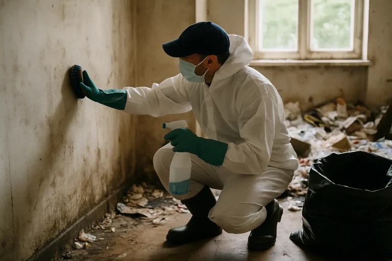 Appartement à Auray en désordre, illustrant la nécessité d'un nettoyage après syndrome de Diogène.