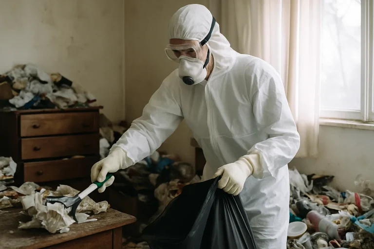 Un professionnel examine un appartement à Mably en préparation pour un nettoyage après diogène.