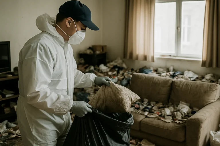 Appartement en désordre avec des objets éparpillés à Dreux, montrant les effets du syndrome de Diogène.