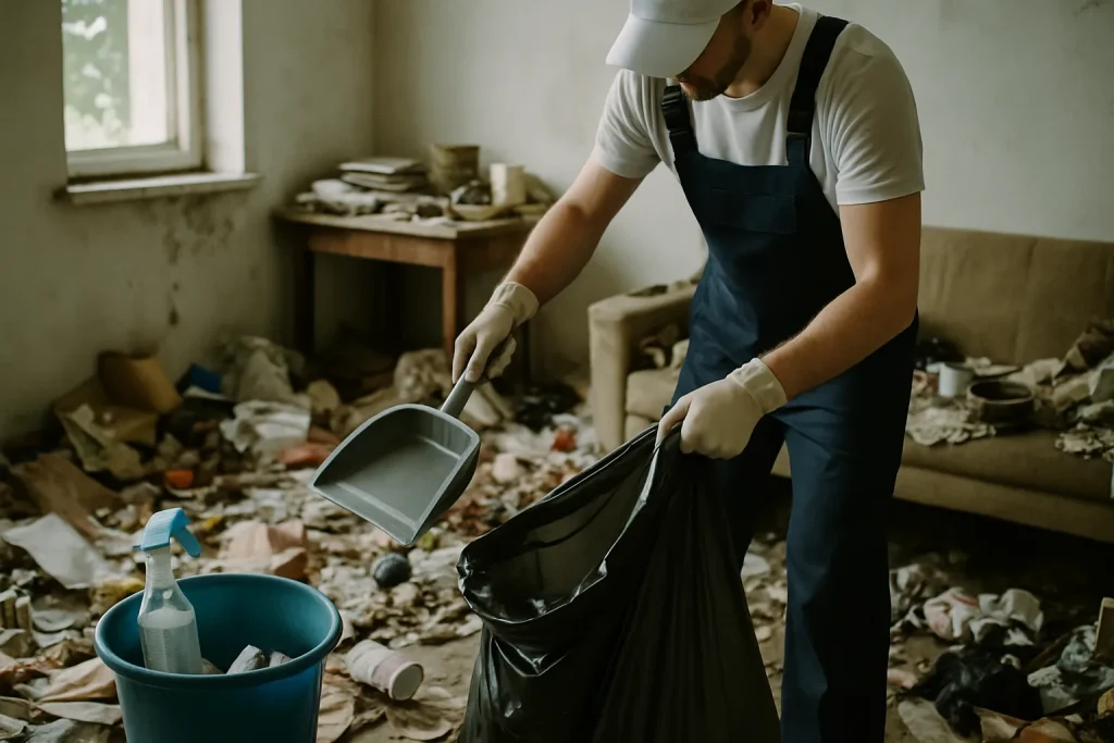Vue d'une rue de Bons-En-Chablais avec des déchets, illustrant le besoin de nettoyage après diogène.