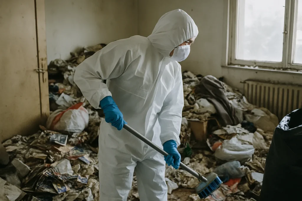 Un appartement en désordre à Champ-Sur-Drac, illustrant une situation de nettoyage après diogène.