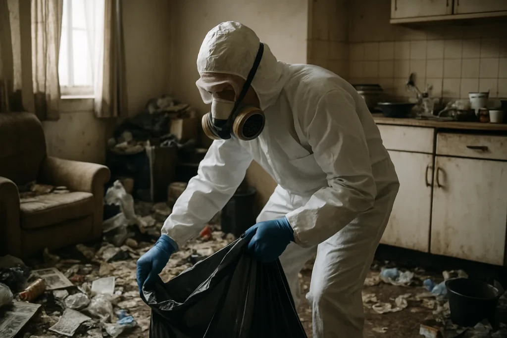 Appartement en désordre à Chabris, illustrant le syndrome de Diogène.