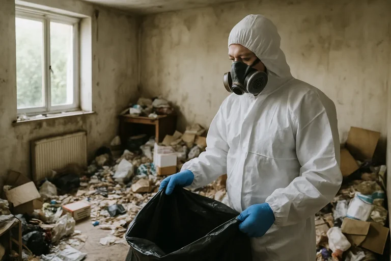 Intérieur d'un appartement à Montgermont avec des objets éparpillés, illustrant le syndrome de Diogène.