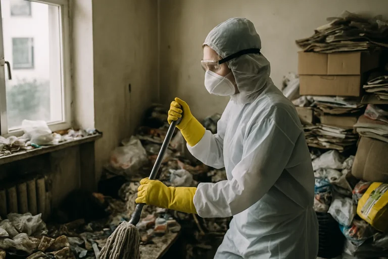 Un appartement à Sainte-Marie en désordre, illustrant un besoin de nettoyage après syndrome de Diogène.