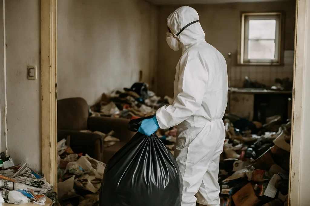 Appartement à Aubenas en désordre, illustrant la nécessité d'un nettoyage après diogène.