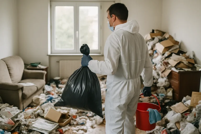 Intérieur d'un appartement à La-Motte-Servolex montrant un désordre important avant nettoyage.