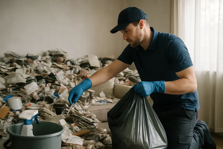 Un intérieur d'appartement à Vourles avec des objets en désordre, montrant la nécessité d'un nettoyage après diogène.