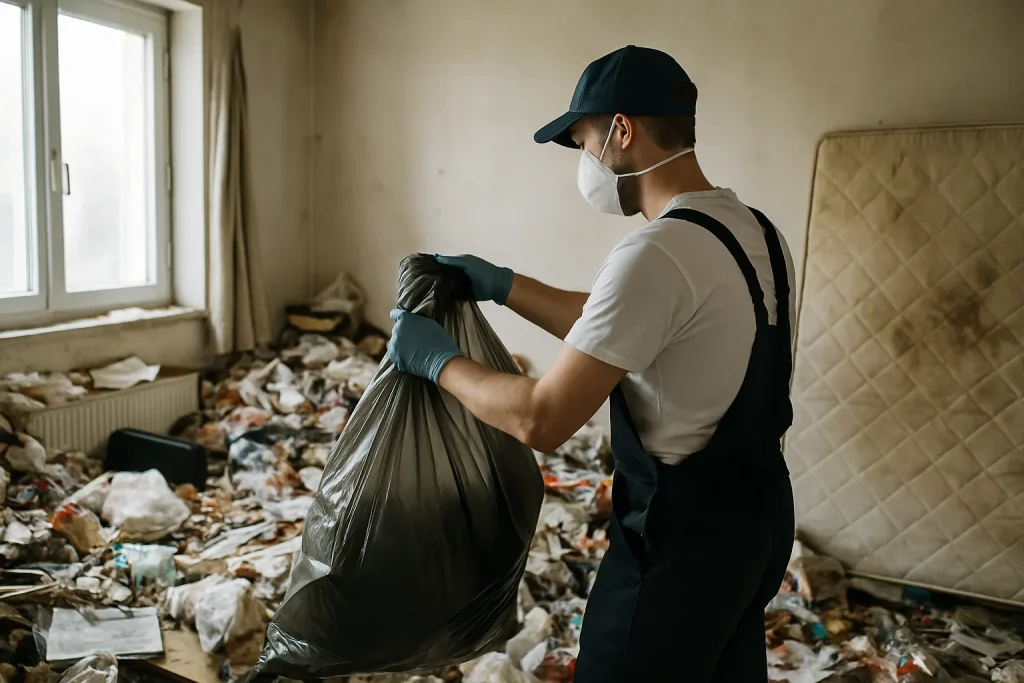 Avant et après d'un appartement à Saint-Denis-Les-Bourg ayant subi un nettoyage après diogène.