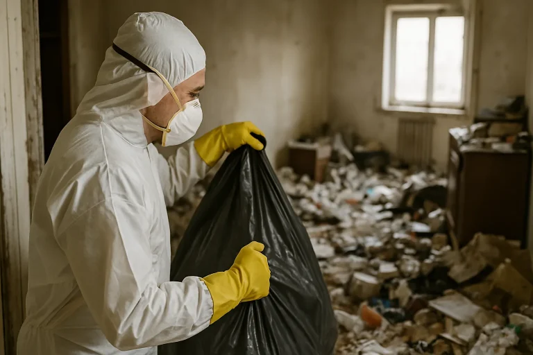 Un appartement à Pont-Pean en désordre avant le nettoyage après syndrome de Diogène.