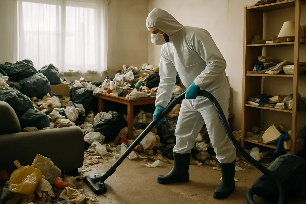 Appartement à Salbris en désordre, illustrant le syndrome de Diogène.