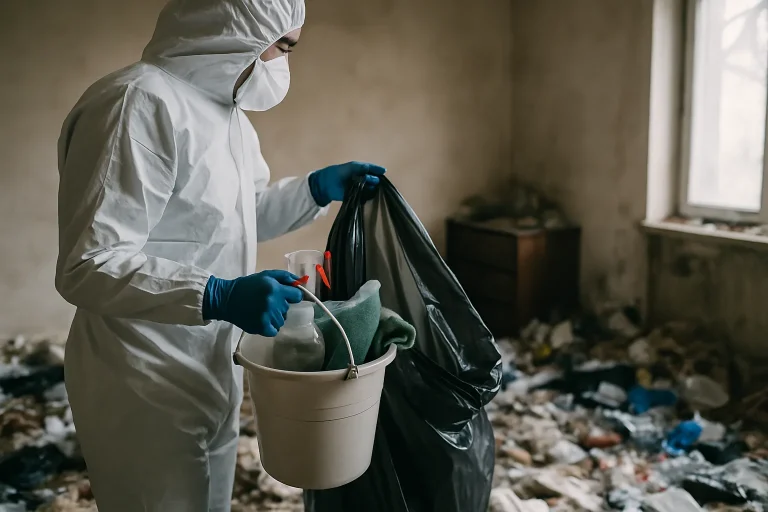 Un appartement en désordre à Fontaine, illustrant un besoin urgent de nettoyage après diogène.