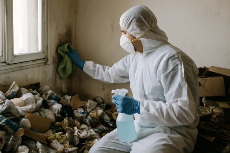 Un appartement à Saint-Etienne en désordre avant le nettoyage après diogène.