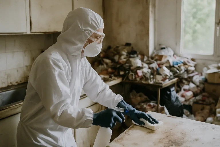 Intérieur d'un appartement à Privas en désordre, avec des objets éparpillés.