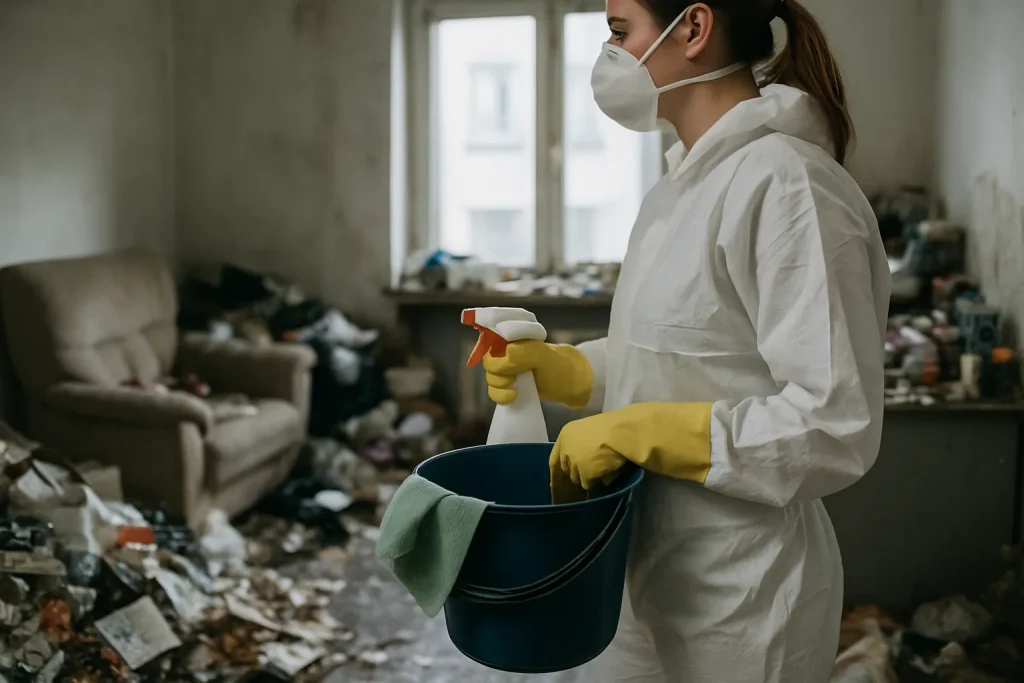 Appartement en désordre à La-Mulatiere, illustrant la situation après diogène.