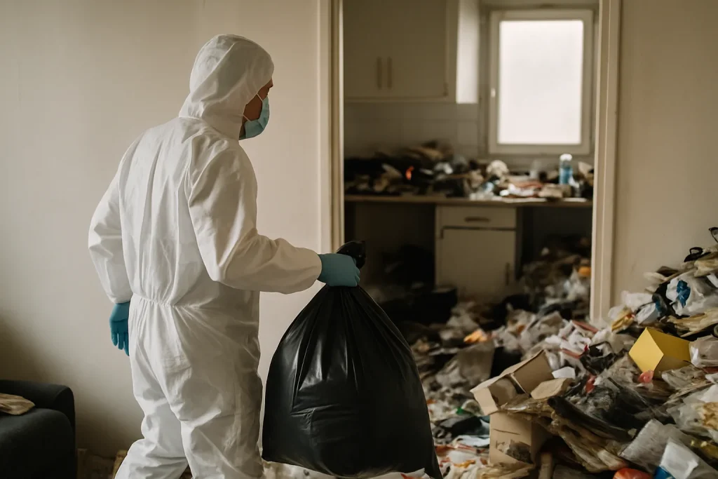 Appartement en désordre à Tournon-Sur-Rhone avant le nettoyage après diogène.