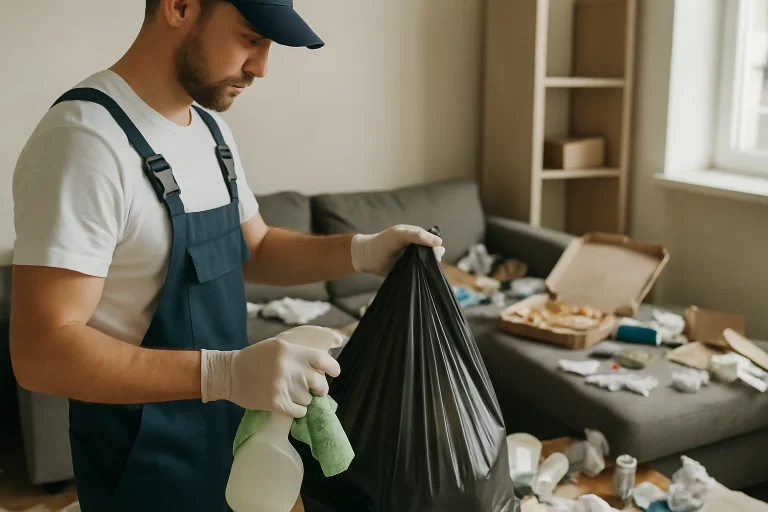Intérieur d'appartement à Valdahon avec désordre important avant nettoyage.