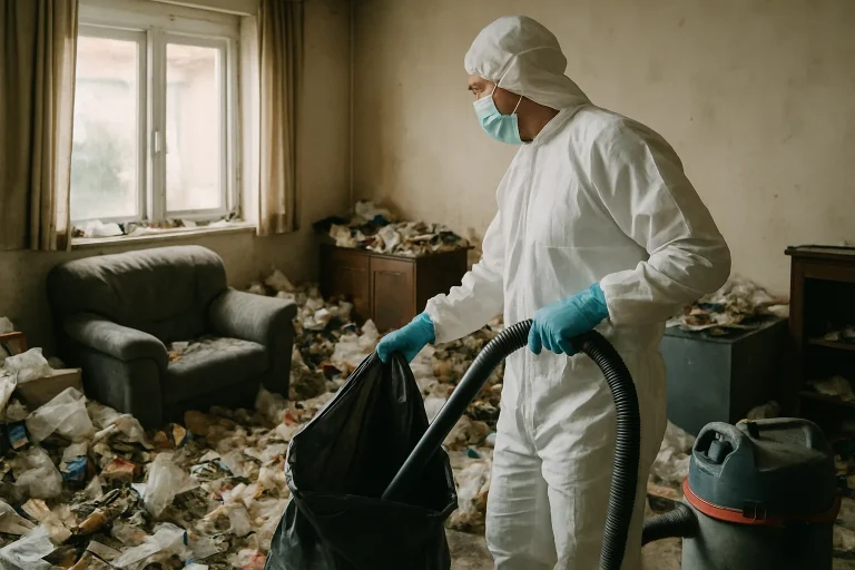 Un appartement en désordre à Nogent-Le-Rotrou, illustrant le syndrome de Diogène.