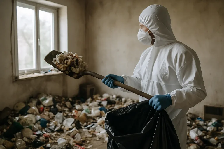 Un appartement en désordre à Aulnat, illustrant les conséquences du syndrome de Diogène.
