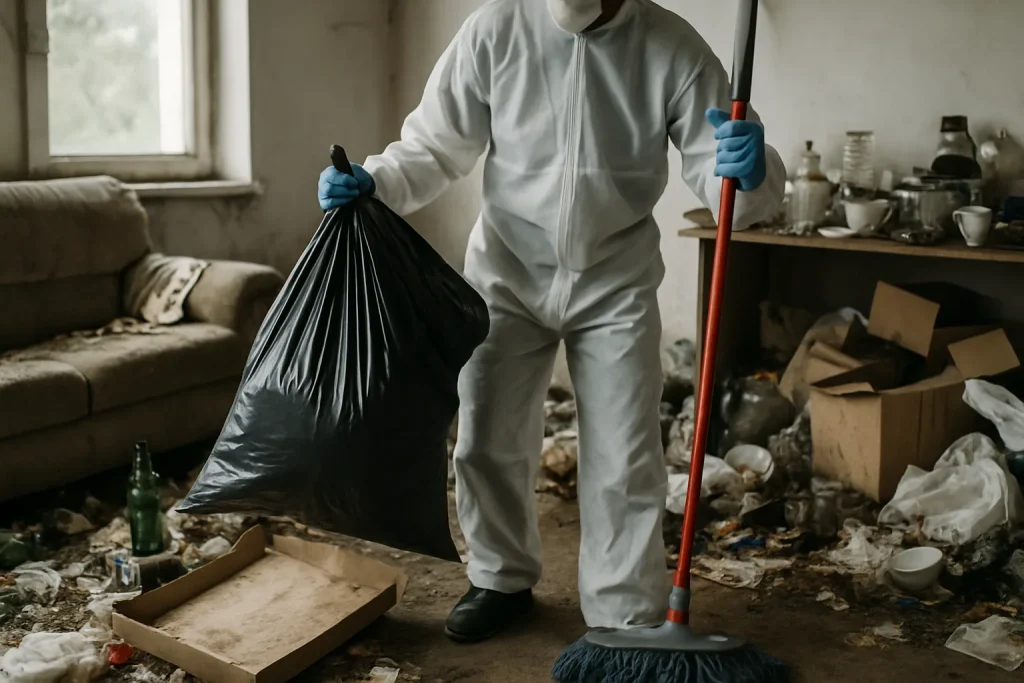 Appartement en désordre à Alixan avant le nettoyage après diogène.