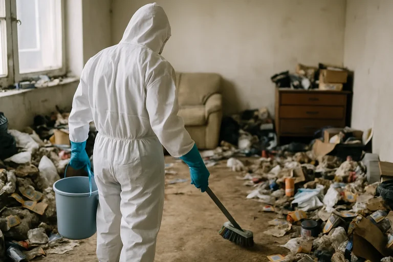 Intérieur d'un appartement à Pithiviers, en désordre, illustrant le syndrome de Diogène.