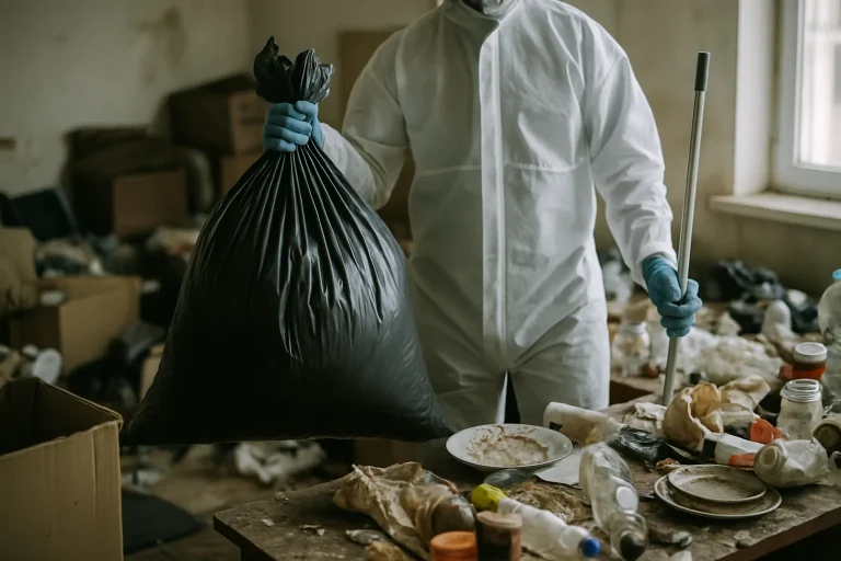 Un appartement à Belley avec un désordre visible avant nettoyage après diogène.