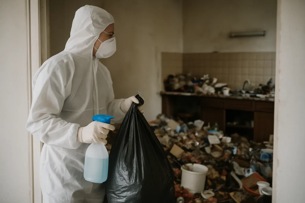 Appartement à Charmes-Sur-Rhone avec désordre, illustrant le nettoyage après diogène.