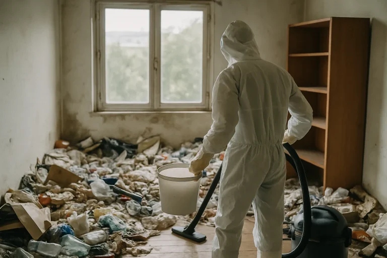 Appartement en désordre à Talensac, illustrant la situation après syndrome de Diogène.