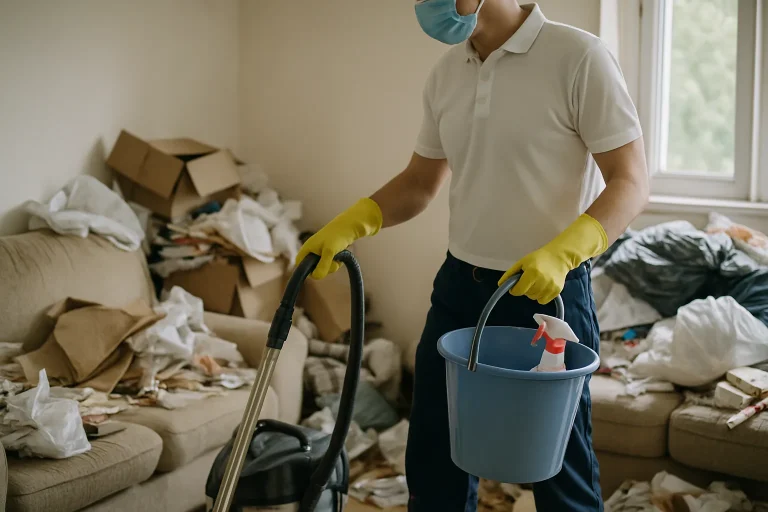 Intérieur d'un appartement en désordre à Saint-Maur, nécessitant un nettoyage urgent.