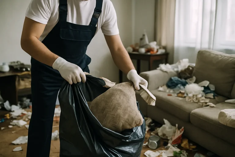 Intérieur d'un appartement à Dolomieu avec des objets en désordre, illustrant la nécessité d'un nettoyage après diogène.