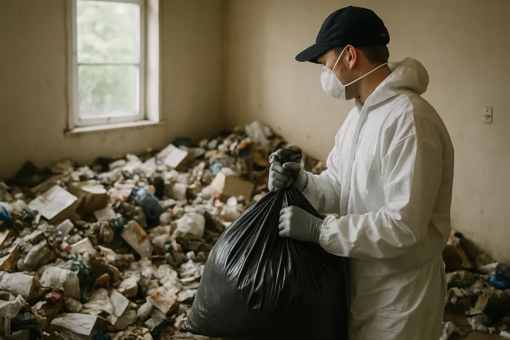 Un appartement en désordre à Ploeuc-Sur-Lie, illustrant les conséquences du syndrome de Diogène.