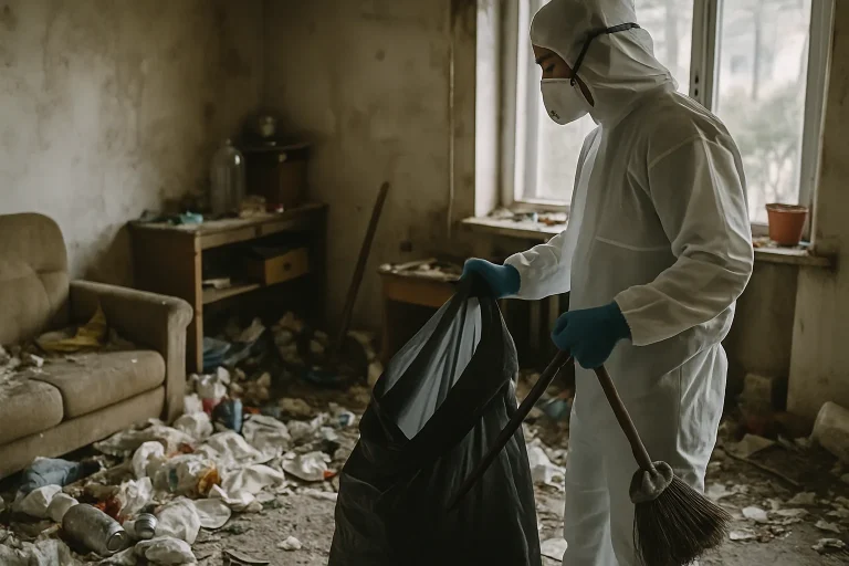 Appartement en désordre à Marignier avant le nettoyage après diogène.