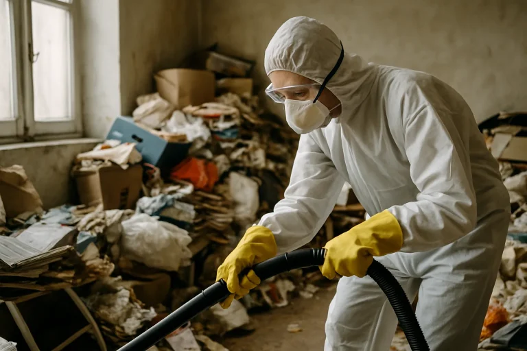 Maison à Paray-Le-Monial avec déchets visibles devant, illustrant un besoin de nettoyage.