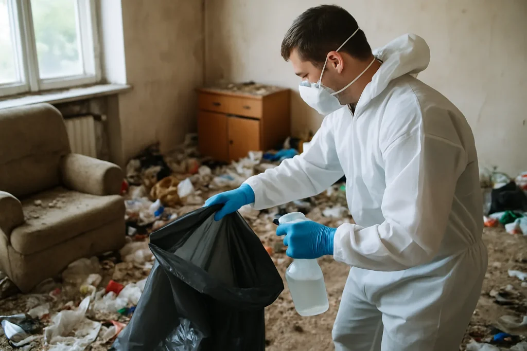 Appartement en désordre à Dieulefit nécessitant un nettoyage après diogène.