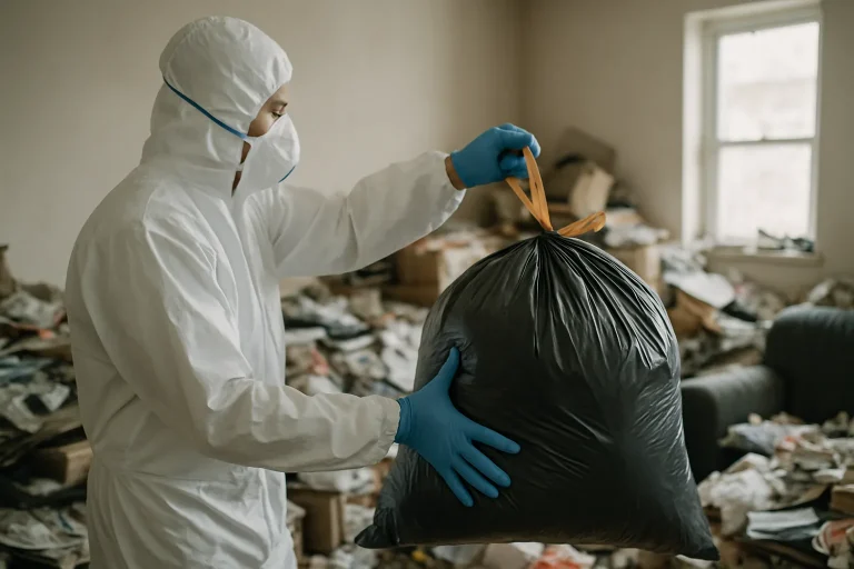 Appartement en désordre à Trefflean nécessitant un nettoyage après syndrome de Diogène.