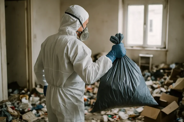 Un appartement en désordre à Bourgbarrre, témoignant d'un syndrome de Diogène.