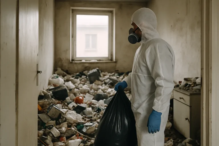 Appartement à La-Verpilliere en désordre avant nettoyage après diogène.