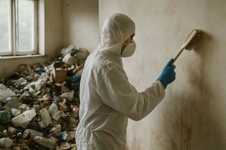 Vue d'un appartement à Givors en désordre, illustrant le syndrome de Diogène.