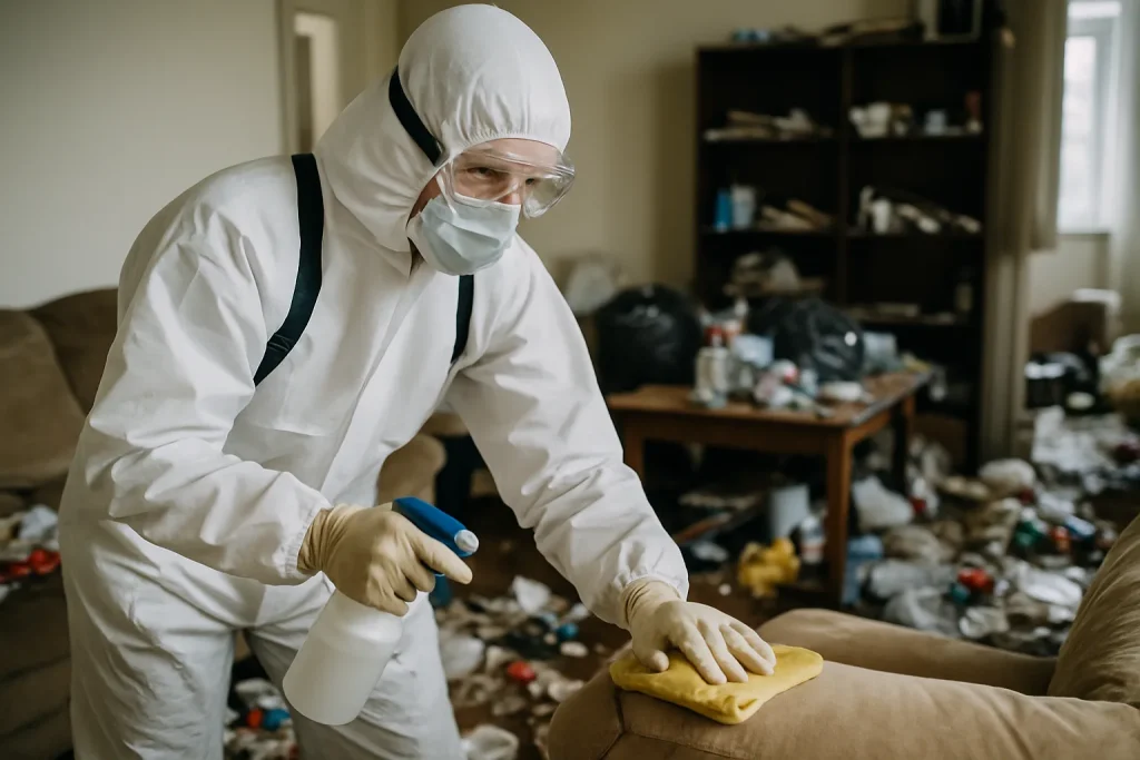 Maison en désordre avant nettoyage, illustrant le syndrome de Diogène à La Motte.