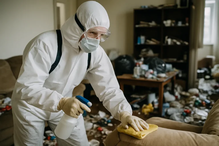 Maison en désordre avant nettoyage, illustrant le syndrome de Diogène à La Motte.