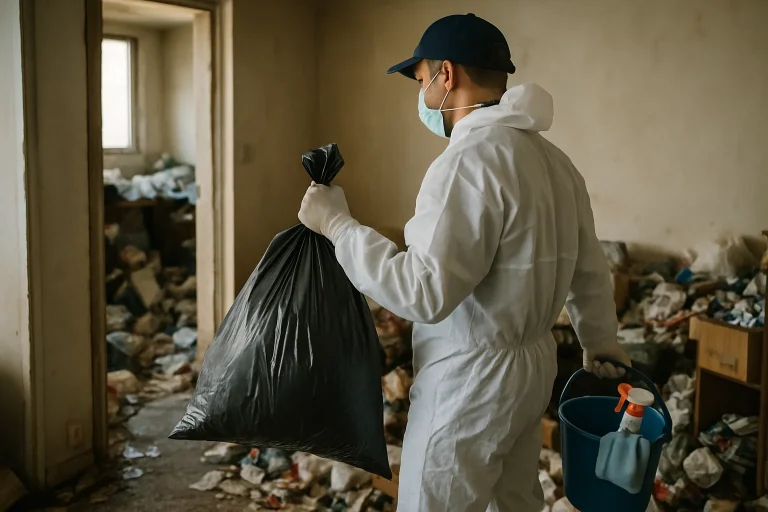 Intérieur d'un appartement à Quetigny avec un désordre visible avant nettoyage.