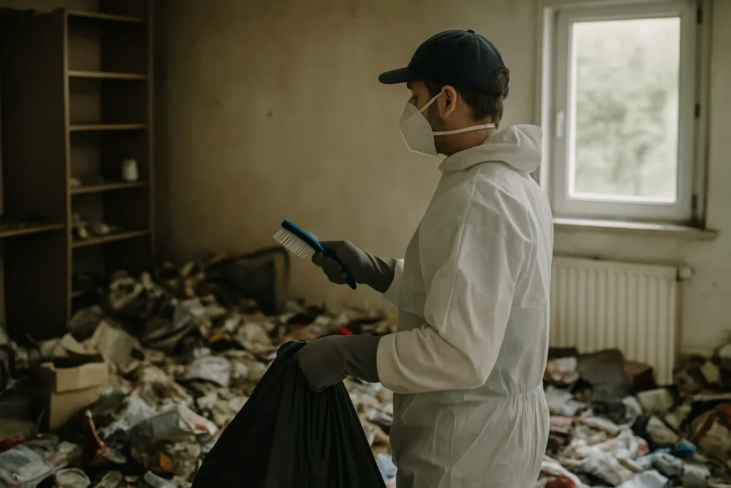 Un appartement en désordre à Saint-Genix-Sur-Guiers, illustrant le besoin de nettoyage après diogène.