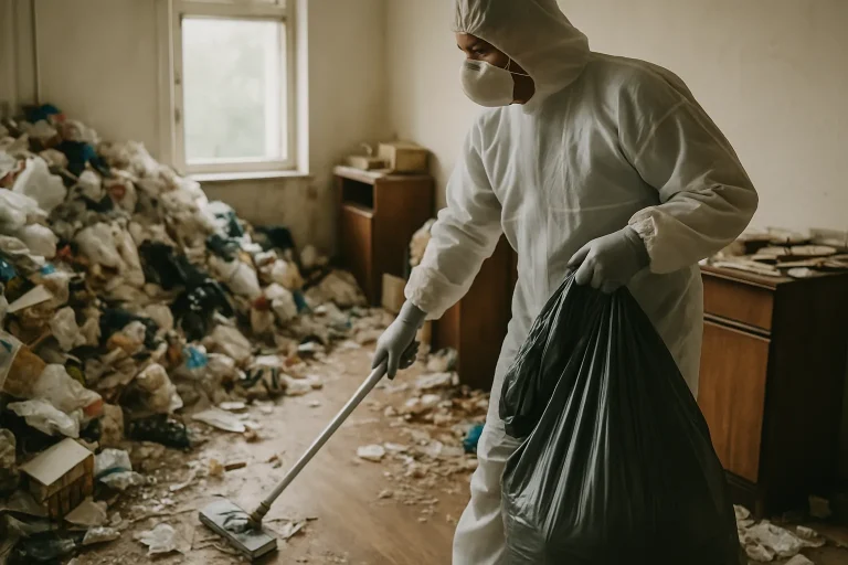 Avant et après nettoyage d'un appartement à La Riche, montrant un espace assaini.