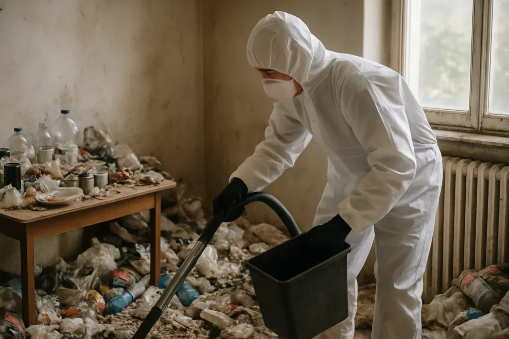 Vue d'un appartement en désordre à Limas, nécessitant un nettoyage après diogène.