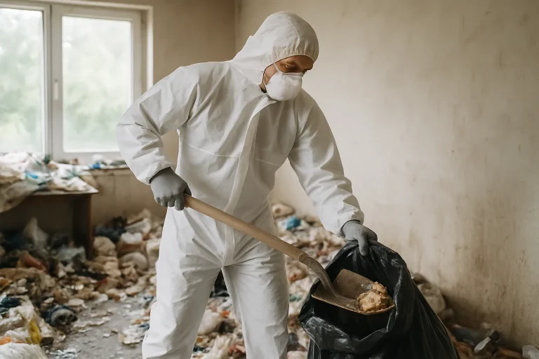 Un appartement en désordre à Ferel, illustrant les défis d'un nettoyage après syndrome de Diogène.