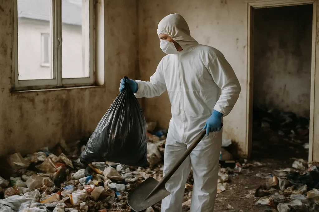 Appartement en désordre à Bourgoin-Jallieu, illustrant les effets du syndrome de diogène.