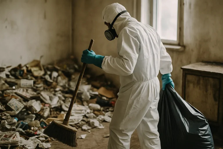 Un intérieur d'appartement en désordre à Varois-Et-Chaignot, illustrant la situation après syndrome de Diogène.