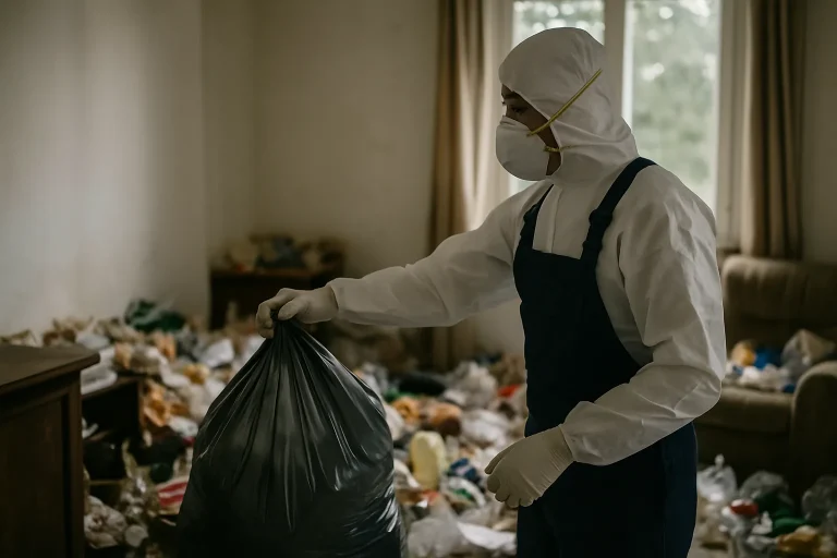 Intérieur d'un appartement à Bellignat en désordre, illustrant l'urgence d'un nettoyage après diogène.